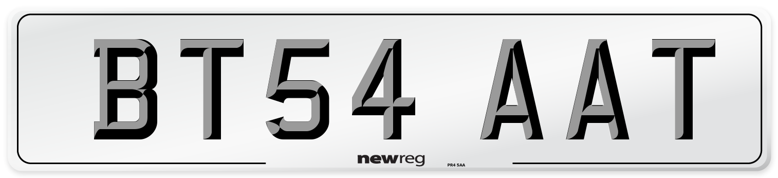 BT54 AAT Number Plate from New Reg